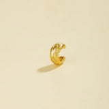 Woven Textured Brushed C - Shape Ear Cuff - floysun
