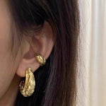 Woven Textured Brushed C - Shape Ear Cuff - floysun