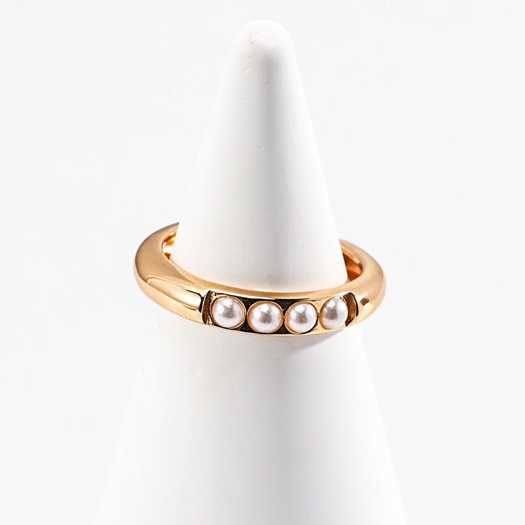 Minimalist Shell Beads Open Ring
