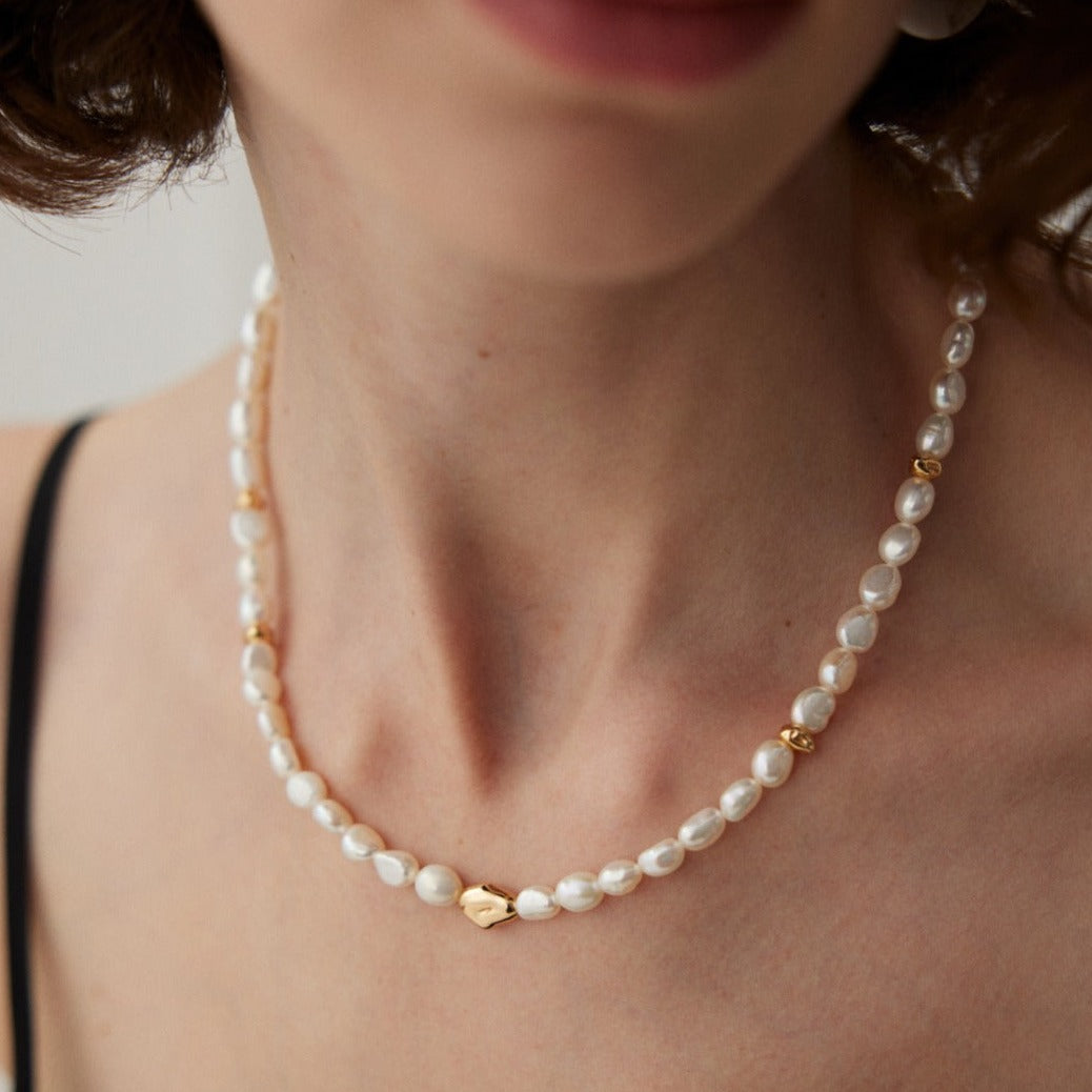 White Moonlight Baroque Pearl Necklace