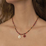Dream Island Flaming Bird Beaded Necklace