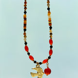 Dream Island Flaming Bird Beaded Necklace