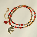 Dream Island Flaming Bird Beaded Necklace