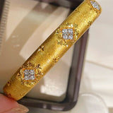 Clover Brushed Pavé Bangle