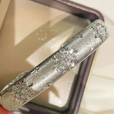 Clover Brushed Pavé Bangle