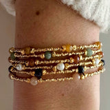 Bohemian Faceted Gold Bead Bracelet – Colorful Gemstone or Pearl Style