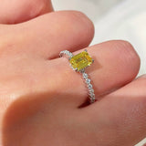 Minimalist Lemon Yellow Diamond Ice Sugar Princess Ring