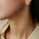 Cluster Pink & Purple Freshwater Pearl Earrings – Blooming Cherry Blossom Design