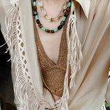 Tiger Eye & Turquoise Layered Necklace