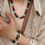 Tiger Eye & Turquoise Layered Bracelet