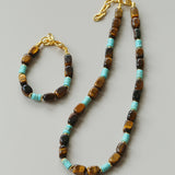 Tiger Eye & Turquoise Layered Bracelet