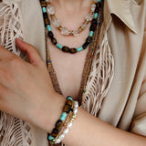 Tiger Eye & Turquoise Layered Bracelet