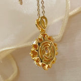 Vintage Bauhinia Flower Necklace – Purple Lab-Grown Diamond