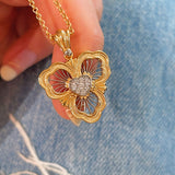 Lucky Clover Opera Heart Necklace