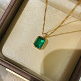 Emerald Perfume Bottle Necklace