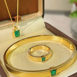 Emerald Perfume Bottle Necklace