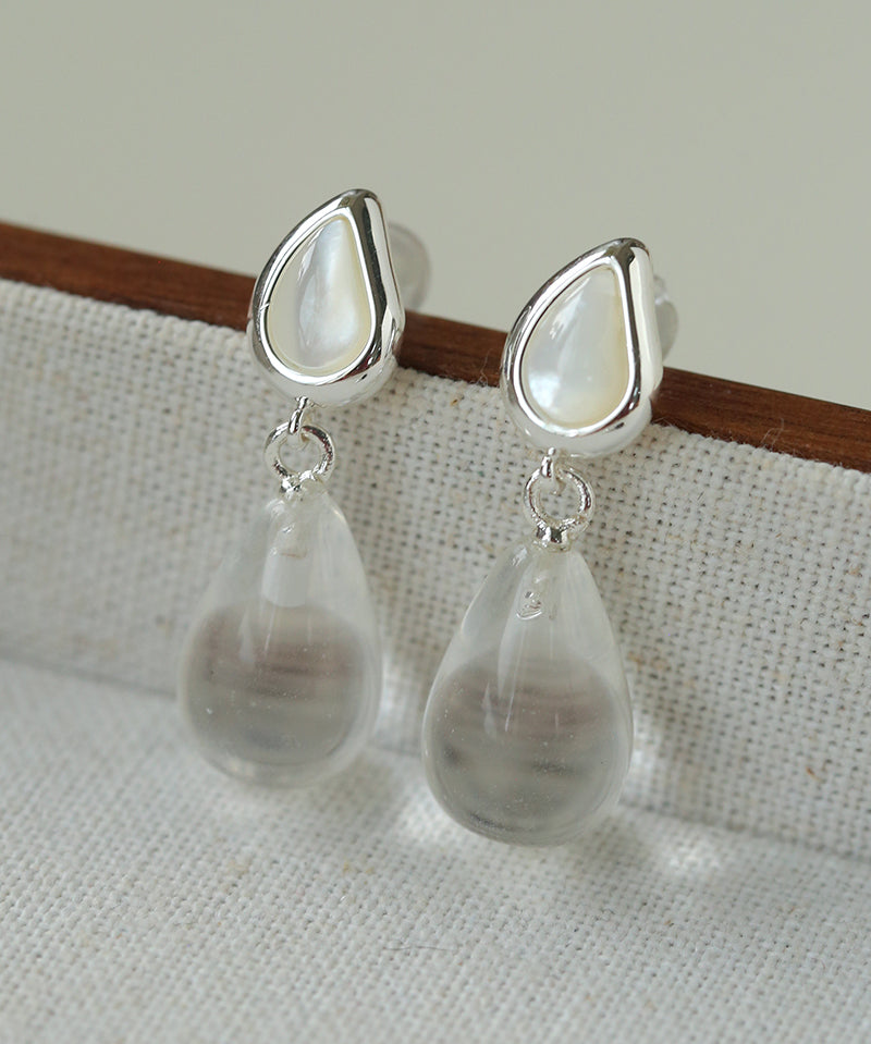 Dewdrop Earrings with Crystal, Onyx, Grey Agate & Tiger’s Eye