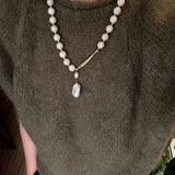 Little Fish White Fossil & Baroque Pearl Necklace