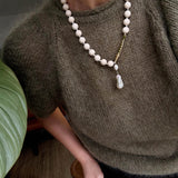 Little Fish White Fossil & Baroque Pearl Necklace