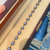 Black Gold Irregular Marquise Diamond Bracelet with Invisible K Gold Clasp