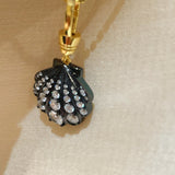 Black Gold Shell Necklace with Gradient Lab-Grown Diamonds