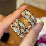 Two-Tone Checkered Pavé Wide Ring