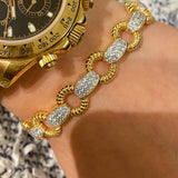Vintage Weave Circle Pavé Bracelet