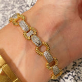 Vintage Weave Circle Pavé Bracelet