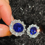 Royal Blue Duchess Oval Stud Earrings