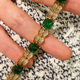Emerald Sugar-Tower T-Cut Pavé Bracelet