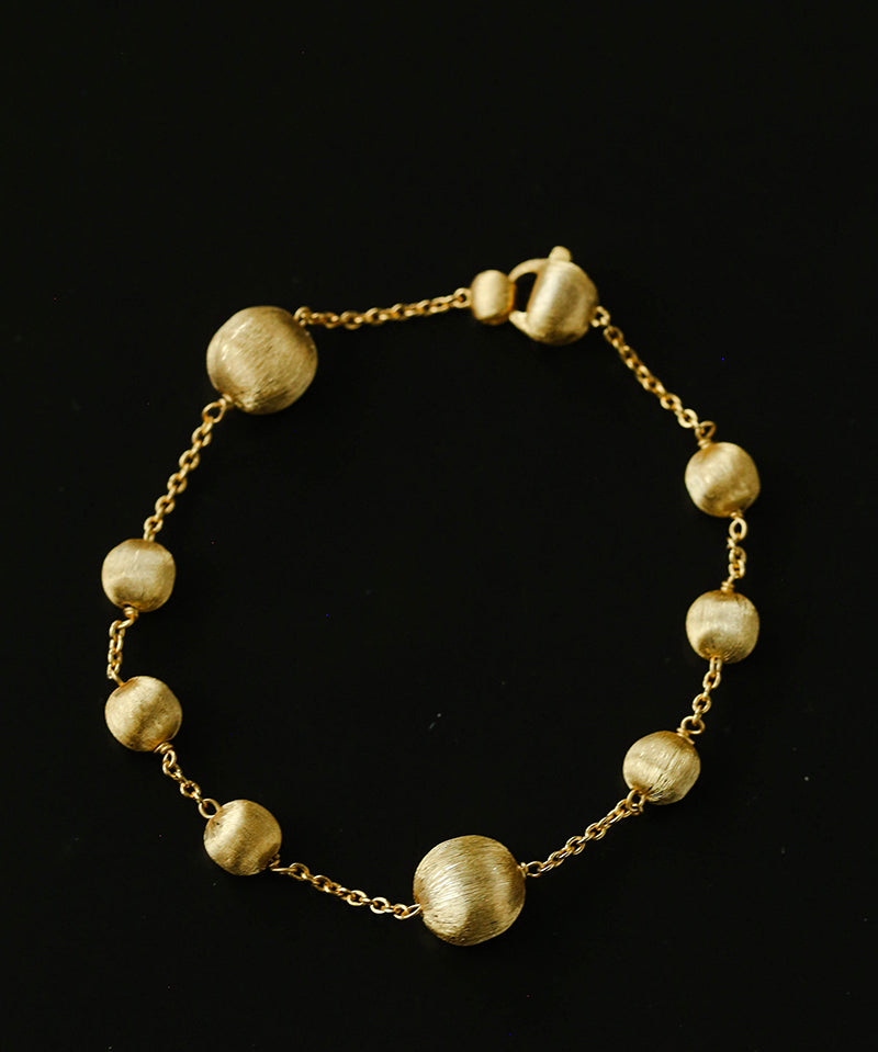 Italian Brushed Gold Bead & Swarovski Crystal Bracelet