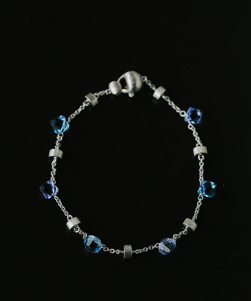 Italian Brushed Gold Bead & Swarovski Crystal Bracelet
