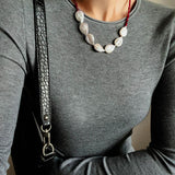 Natural Baroque Pearl & Red Garnet Necklace