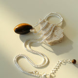 Tiger’s Eye Single Bead Pendant Necklace