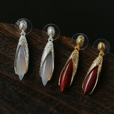 Bud-Shaped Gemstone Drop Earrings
