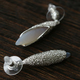 Bud-Shaped Gemstone Drop Earrings