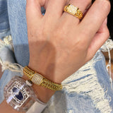 Italian Vintage Braided Ring Full Pavé Twisted Rope Design