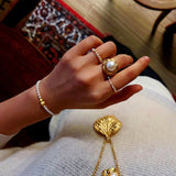 Modern Vintage Wrapped Pearl Ring