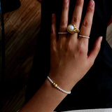 Modern Vintage Wrapped Pearl Ring