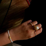 Modern Vintage Wrapped Pearl Ring