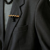 Black Onyx Brooch – Black & Gold Statement Design