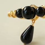 Black Onyx Brooch – Black & Gold Statement Design