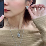 Emerald-Eyed Pavé Leopard Stud Earrings