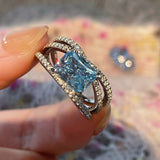 Linear Design Aquamarine Ring