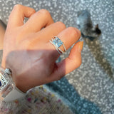 Linear Design Aquamarine Ring