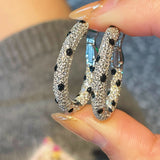 Pavé Leopard Print Hoop Earrings