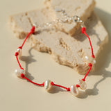 Lucky Red Bracelet | Pearl Cord & Pearl Agate Styles