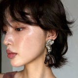 Ebony Horse Head Statement Earrings