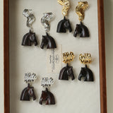 Ebony Horse Head Statement Earrings