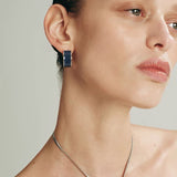 Liquid Enamel Arc Stud Earrings – Refined Luxury Curve Design